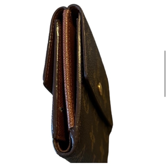 Louis Vuitton vintage bifold wallet snaps brown logo/gold hardware - Picture 5 of 13